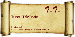Tuss Tünde névjegykártya